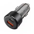 Acefast B12 Autós Töltő 60W - USB-A + USB-C - Fekete