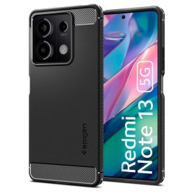 Xiaomi Redmi Note 13 5G Tok - Spigen Rugged Armor - Fekete Xiaomi Redmi Note 13 5G Tok - Spigen Rugged Armor - Fekete