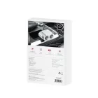 Baseus Autós Töltő + Szivargyújtó Elosztó - 2xUSB - 3,1A - 100W - Ezüst