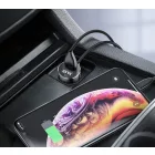 Baseus Autós Töltő + Szivargyújtó Elosztó - 2xUSB - 3,1A - 100W - Ezüst