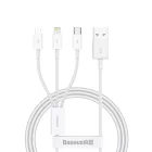 Baseus 3in1 Superior USB-A - USB-C + Lightning + micro Kábel - 1m 3.5A - Fehér