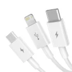 Baseus 3in1 Superior USB-A - USB-C + Lightning + micro Kábel - 1m 3.5A - Fehér