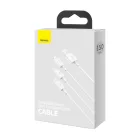 Baseus 3in1 Superior USB-A - USB-C + Lightning + micro Kábel - 1m 3.5A - Fehér