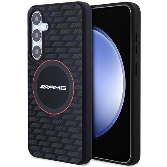 Samsung Galaxy S24+ Plus Tok - AMG Silicone Carbon Pattern MagSafe - Fekete