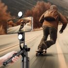 Teleszkópos Szefibot / Állvány Kettős LED Lámpával - 1.75m - Fekete