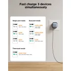 Joyroom JR-TCL02 GaN Hálózati Töltő 65W - USB-A + USB-C + USB-C Kábel - Fekete