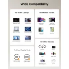 Joyroom JR-TCL02 GaN Hálózati Töltő 65W - USB-A + USB-C + USB-C Kábel - Fekete