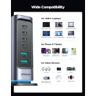 Joyroom JR-TCM02 GaN Hálózati Töltő 65W - 4x USB-C + 2x USB-A - Szürke