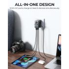 Joyroom JR-TCW02 Utazó Adapter 65W - EU / US / UK / JP / AU / CN - Fekete