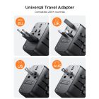 Joyroom JR-TCW02 Utazó Adapter 65W - EU / US / UK / JP / AU / CN - Fekete