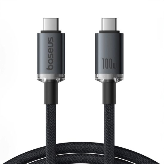 Baseus Crystal Shine USB-C - USB-C USB3.2 Kábel - 1.5m 100W 20Gbps - Fekete