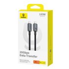 Baseus Crystal Shine USB-C - USB-C USB3.2 Kábel - 1.5m 100W 20Gbps - Fekete