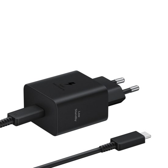 Samsung Hálózati Töltő 45W - USB-C + C-C Kábel - Fekete
