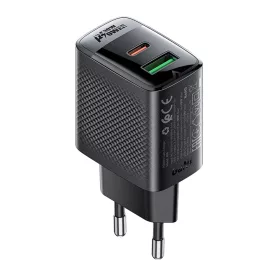   Acefast A98 GaN Hálózati Töltő 30W - USB-A + USB-C - Fekete
