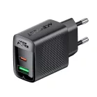Acefast A98 GaN Hálózati Töltő 30W - USB-A + USB-C - Fekete