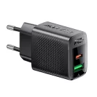 Acefast A98 GaN Hálózati Töltő 30W - USB-A + USB-C - Fekete