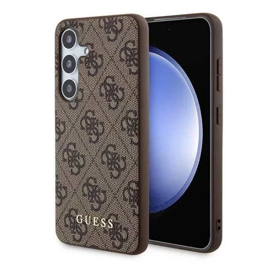 Samsung Galaxy A35 Tok - Guess 4G Metal Gold Logo - Barna