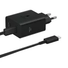 Samsung Hálózati Töltő Duo 50W - 2x USB-C + C-C Kábel - Fekete