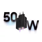 Samsung Hálózati Töltő Duo 50W - 2x USB-C + C-C Kábel - Fekete