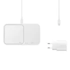 Samsung Wireless Charger Duo Induktív Töltő 15W - Hálózati Töltővel és Kábellel - Fehér
