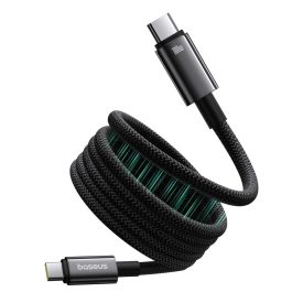   Baseus Tungsten Gold Mágneses USB-C - USB-C Kábel - 1m 100W - Fekete