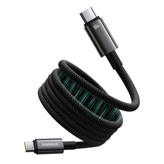 Baseus Tungsten Gold Mágneses USB-C - USB-C Kábel - 1m 100W - Fekete