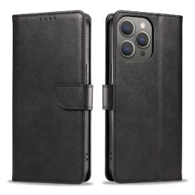 iPhone 16 Pro Max Tok - Leather Book Case - Fekete iPhone 16 Pro Max Tok - Leather Book Case - Fekete