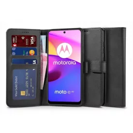   Motorola Moto E20 / E30 / E40 Tok - Tech-Protect Wallet - Fekete