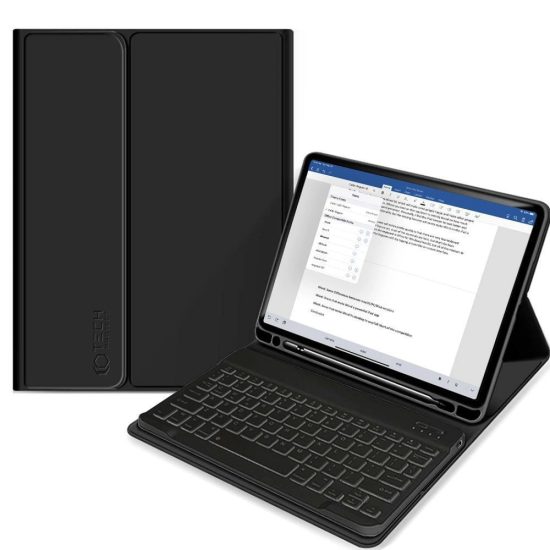 iPad 10.2" (2019-2021) Tok - Tech-Protect SC Ceruzatartóval és Angol Billentyűzettel - Fekete