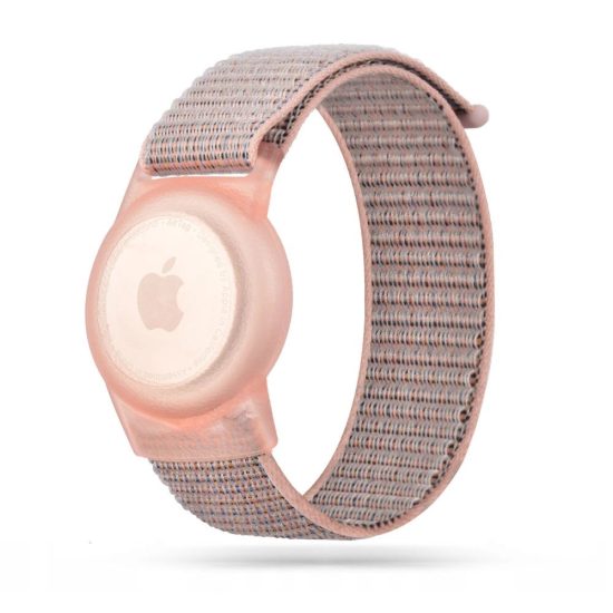 Apple AirTag Gyermek Csuklópántos Tok - Tech-Protect Nylon Strap - Pink