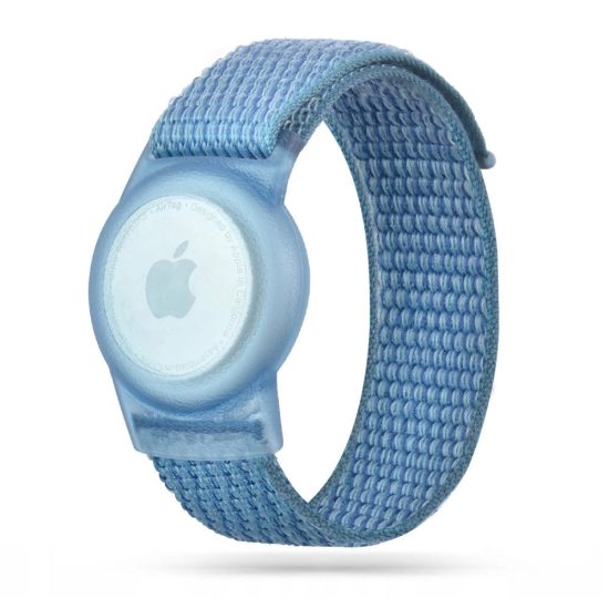 Apple AirTag Gyermek Csuklópántos Tok - Tech-Protect Nylon Strap - Kék
