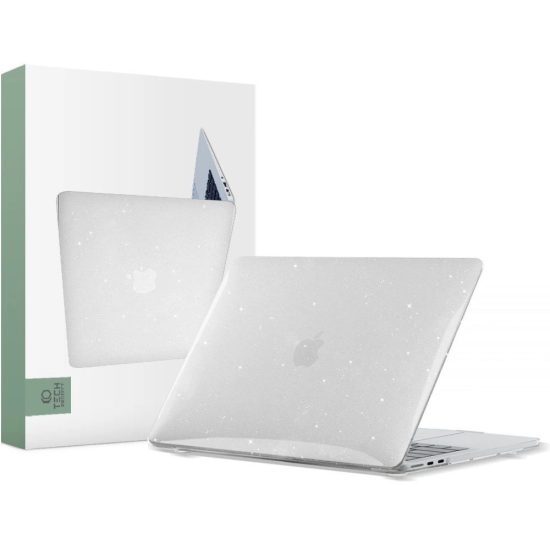 MacBook Air 13" M2 / M3 / (2022-2024) Tok - Tech-Protect SmartShell - Átlátszó-Csillogó