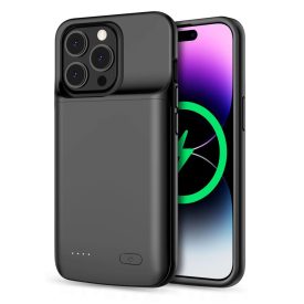 iPhone 14 / 14 Pro Tok + 4800mAh Power Bank - Tech-Protect PowerCase - Fekete   iPhone 14 / 14 Pro Tok + 4800mAh Power Bank - Tech-Protect PowerCase - Fekete