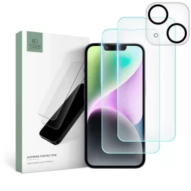   iPhone 14 Kijelzővédő és Kameravédő Üvegfólia Készlet - Tech-Protect Supreme Set