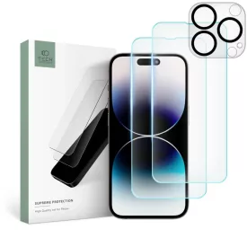   iPhone 14 Pro Max Kijelzővédő és Kameravédő Üvegfólia Készlet - Tech-Protect Supreme Set