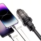 Tech-Protect CC45W Autós Töltő 45W - USB-A + USB-C - Fekete