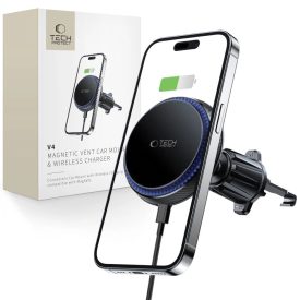 Tech-Protect MM15W-V4 Autós Tartó és 15W Induktív Töltő - Szellőzőrácsba   Tech-Protect MM15W-V4 Autós Tartó és 15W Induktív Töltő - Szellőzőrácsba