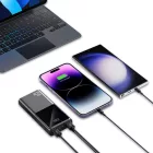 Tech-Protect PB13 Power Bank 20000mAh 22.5W - 2x USB-A + USB-C + A-C Kábel - Szürke
