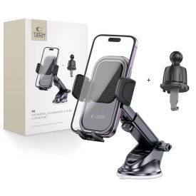 Tech-Protect V6 Autós Tartó - Tapadókorong + Szellőzőrács - Fekete   Tech-Protect V6 Autós Tartó - Tapadókorong + Szellőzőrács - Fekete