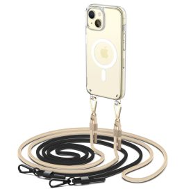 iPhone 15 Tok - Tech-Protect FlexAir Chain MagSafe - Fekete + Bézs   iPhone 15 Tok - Tech-Protect FlexAir Chain MagSafe - Fekete + Bézs