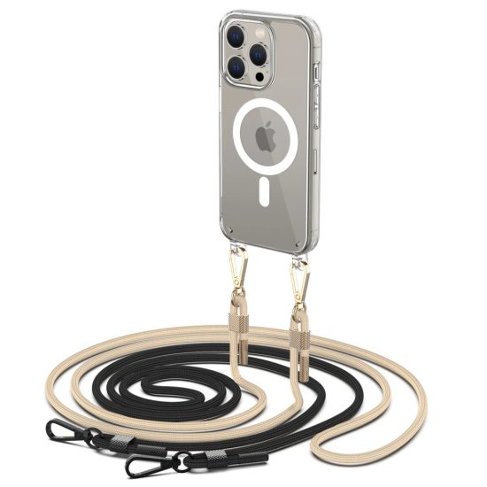 iPhone 15 Pro Max Tok - Tech-Protect FlexAir Chain MagSafe - Fekete + Bézs