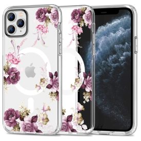 iPhone 11 Pro Tok - Tech-Protect MagMood MagSafe - Lila Virágos   iPhone 11 Pro Tok - Tech-Protect MagMood MagSafe - Lila Virágos