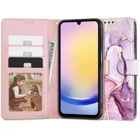   Samsung Galaxy A25 5G Tok - Tech-Protect Wallet - Pink Márvány