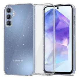   Samsung Galaxy A55 5G Tok - Tech-Protect FlexAir - Átlátszó-Csillogó