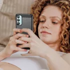 Samsung Galaxy M15 5G Tok - Tech-Protect TPUCarbon - Fekete
