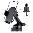 Tech-Protect V7 Autós Tartó - Tapadókorong + Szellőzőrács - Fekete