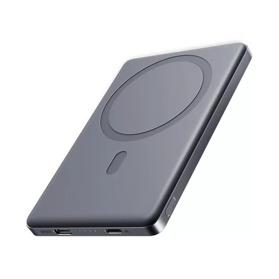 Joyroom JR-PBM08 Ultravékony MagSafe / Qi Power Bank 5000mAh 20W CCC - Szürke