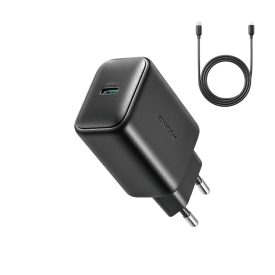 Joyroom JR-TCF23 Hálózati Töltő 25W - USB-C SFC / PPS / PD - Fekete + C - C Kábel 1m   Joyroom JR-TCF23 Hálózati Töltő 25W - USB-C SFC / PPS / PD - Fekete + C - C Kábel 1m