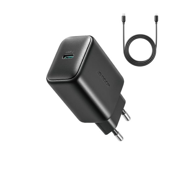 Joyroom JR-TCF23 Hálózati Töltő 25W - USB-C SFC / PPS / PD - Fekete + C - C Kábel 1m