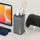 Wozinsky K65+ Powerbank - 30000mAh 65W - 2x USB-C + 1x USB-A - Szürke